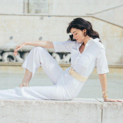 3S. x Réédition - Combinaison pantalon en Lin Alicia Réédition - Promo Mode femme