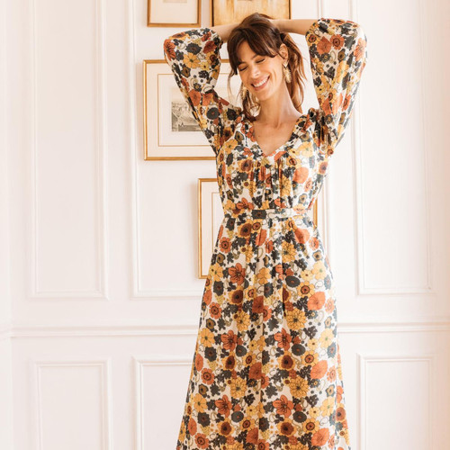 3S. x Réédition - Robe longue à fleurs Nancy - Mode Femme Fabriquée en France