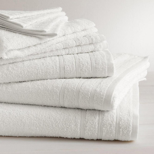 3S. x Tertio (Nos Unis) - Lot de 2 serviettes invité coton 420 gm² TERTIO® - blanc - Serviettes draps de bain blanc