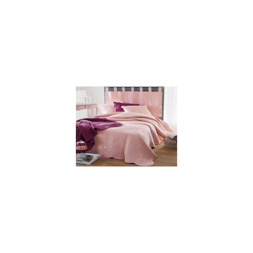 Becquet - Tête de lit en boutis uni coton Becquet - Rose - Literie matiere naturelle