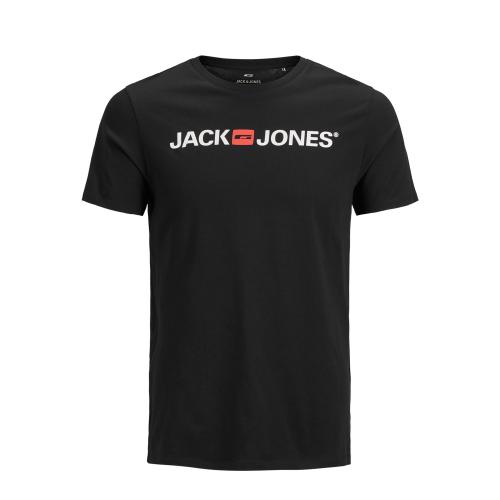 T-shirt Standard Fit Col rond Manches courtes Noir en coton Mitch Jack & Jones