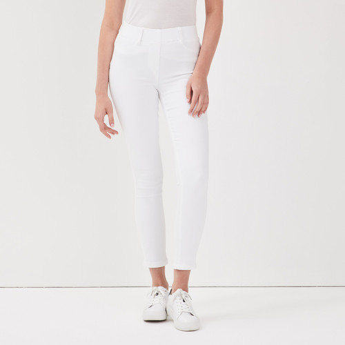 Tregging taille standard blanc en coton Bréal Mode femme