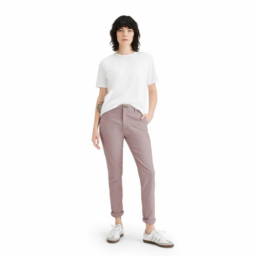 Pantalon chino slim cheville violet en coton Dockers Mode femme