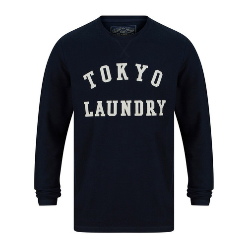 Tee-shirt manches longues homme Bleu marine en coton Tokyo Laundry LES ESSENTIELS HOMME