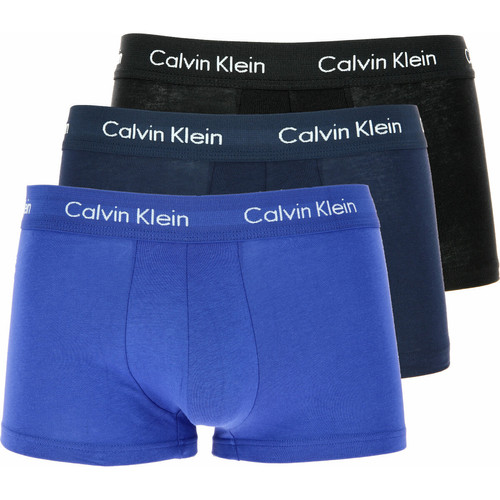 Calvin Klein Underwear - PACK 3 BOXERS COTON STRETCH - Ceinture Logotée Noir / Bleu Marine / Bleu - Toute la mode homme