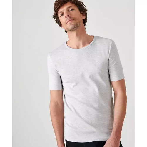 Damart - Tee-shirt manches courtes en mailles gris - Sélection Noël Cocooning