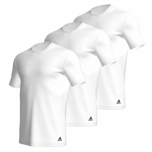 Adidas Underwear - Lot de 3 tee-shirts col rond homme Active Core Coton Adidas - t shirts blancs homme