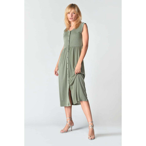 Le Temps des Cerises - Robe longue droite TOLYPEL - Vetements femme vert