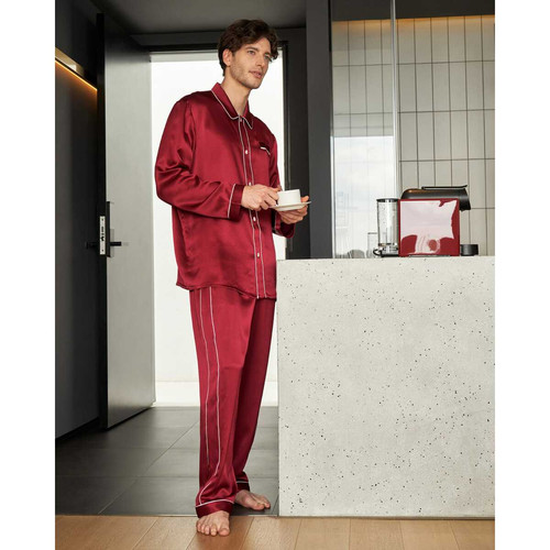 Pyjama en Soie Homme Patalons Tendance rouge LilySilk LES ESSENTIELS HOMME