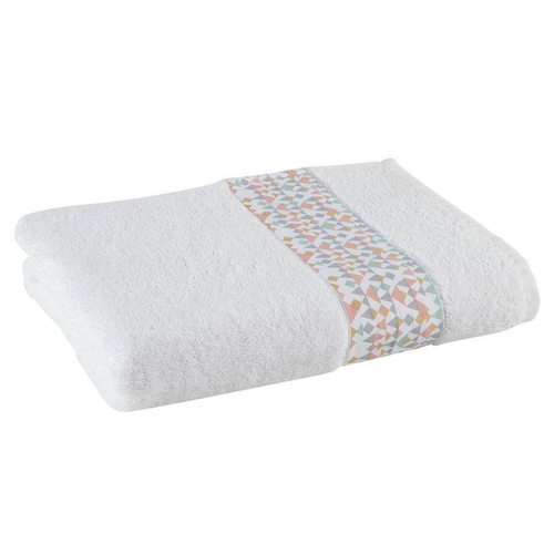 Serviette de bain éponge coton 400gm² TRIANGLE - blanc 3S. x Collection (Nos Imprimés) Linge de maison