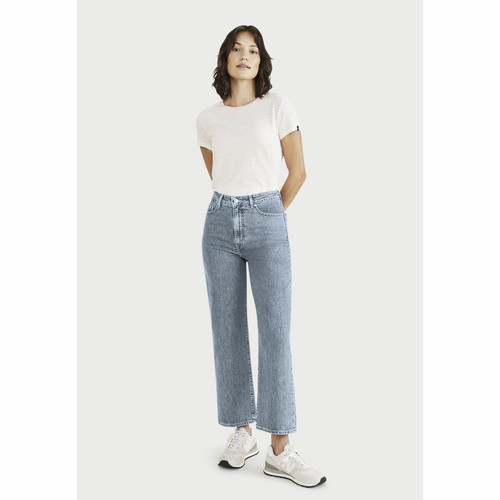 Dockers - Jean droit taille haute bleu clair en coton - Mode femme Dockers
