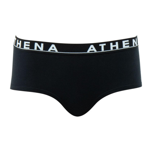 Athéna - Boxer femme Easy Color noir en coton - Promo Culotte, string et tanga