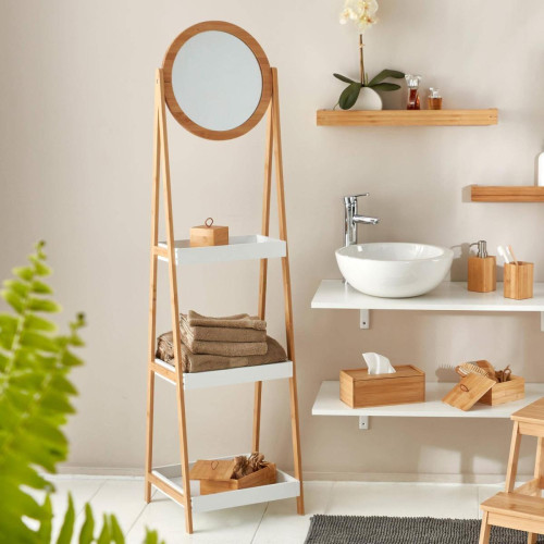 Becquet - Etagère miroir de salle de bain blanc - Salle De Bain Design