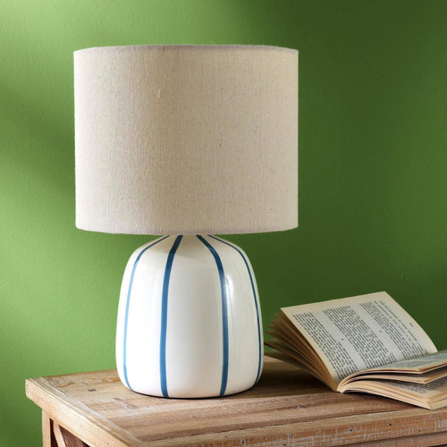 Becquet - Lampe à poser Blanc et Bleu - Lampe Design à poser
