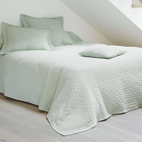 Becquet - Jeté de lit coton jacquard Vert - Plaid Design