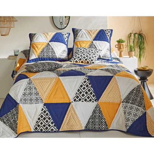 Becquet - Couvre-lits  AZIZA multicolore en coton - Couvre lits jetes de lit imprime