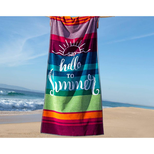 Becquet - Drap de bain HELLOSUM multicolore en coton - Draps de plage
