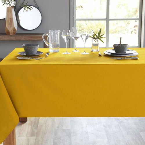 Nappe de table jaune ocre Ocre Becquet Linge de maison