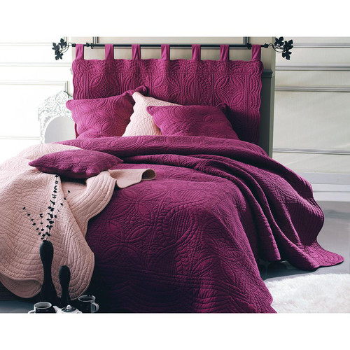 Becquet - Tête de lit en boutis uni coton Becquet - Rouge - Tête De Lit Design