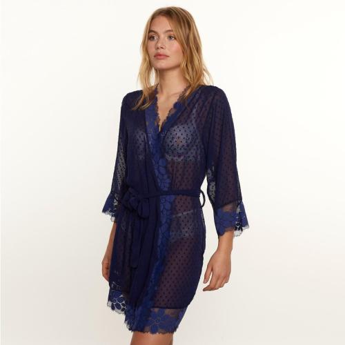 Brigitte Bardot - Kimono bleu marine Backstage - Homewear et Lingerie de Nuit