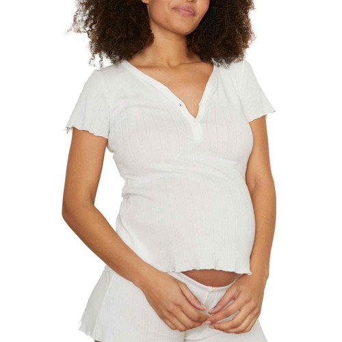 T-shirt de grossesse et d'allaitement - Blanc - Cache Cœur Lingerie en coton bio