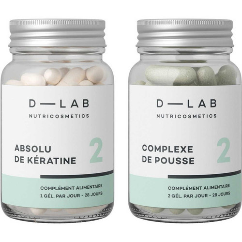 D-Lab - Duo Nutrition-Capillaire - Action 360° Sur La Synthèse De Kératine 1 Mois - Bien-être, santé