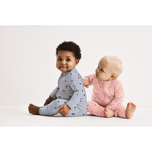 Pyjama zippé bouclette gris en coton Dim Baby LES ESSENTIELS ENFANTS