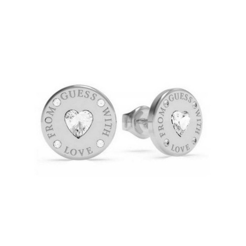 Guess Bijoux - Boucles d'Oreilles acier rhodié cœur en cristaux de Swarovski FROM GUESS WITH LOVE - Guess Bijoux - Boucles d'Oreilles Guess