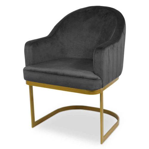 3S. x Home - Chaise / Fauteuil EVEREST Velours Noir - Nouveautés Meuble Et Déco Design