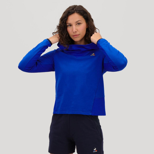 Le coq sportif - Sweat à capuche Femme TRAINING PERF N°1 W bleu electro - Sweat femme
