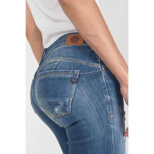 Jeans push-up slim PULP, 7/8ème bleu en coton Lane Le Temps des Cerises Mode femme