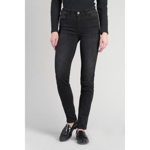 Le Temps des Cerises - Jeans push-up slim taille haute PULP, longueur 34 noir en coton Anna - Promo Jean droit femme