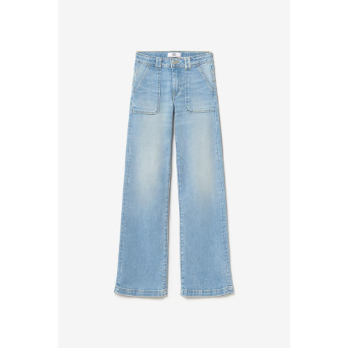 Jeans slim PULPHIGH, longueur 34 bleu en coton Le Temps des Cerises LES ESSENTIELS ENFANTS