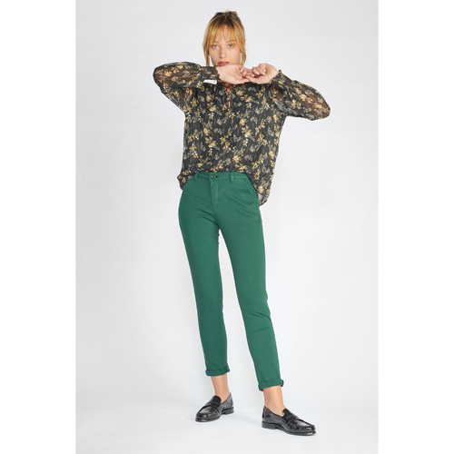 Pantalon dyli vert sapin en coton Le Temps des Cerises Mode femme