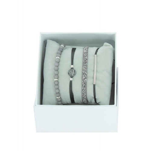 Bracelet Femme Les Interchangeables  - A56390 Strass Box Fabric 4 Beige Les Interchangeables Mode femme