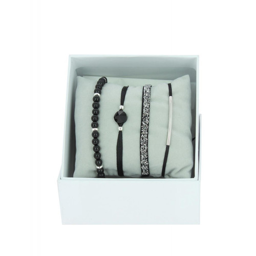Bracelet Femme Les Interchangeables  - A56393 Strass Box Fabric 4 Argent Les Interchangeables Mode femme