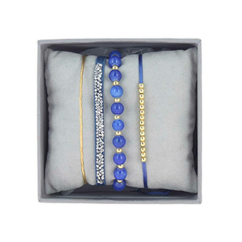 Les Interchangeables - Coffret Les Interchangeables A54336   - Strass Box Jonc Fil Bleu Or Jaune - Coffret bijoux