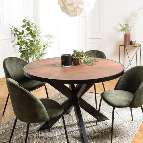 Macabane - Table à manger couleur rouille effet pierre BASILE  - Table Design