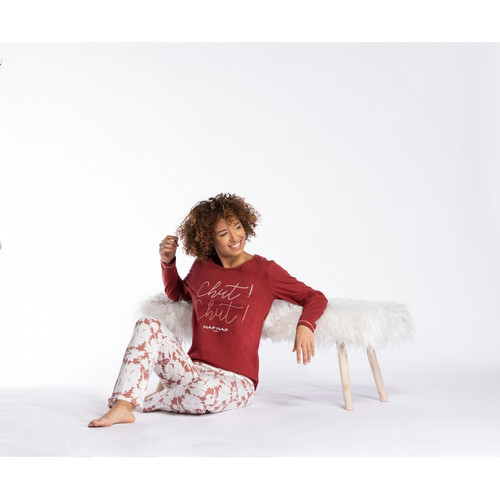 Pyjama Manches Longues - Rouge Naf Naf Homewear en coton Naf Naf homewear Mode femme