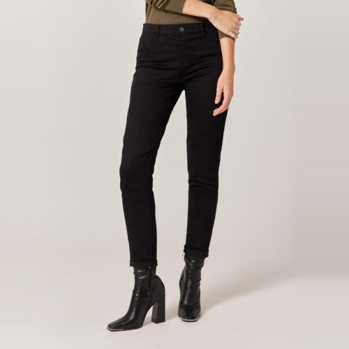 Pantalon power stretch skinny+ noir en coton Naf Naf Mode femme