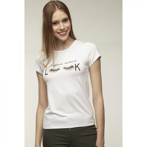 T-shirt manche courte écru en coton Naf Naf Mode femme