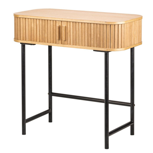 Console table en métal et bois avec 2 portes Noir Naturel Nordlys Meuble & Déco