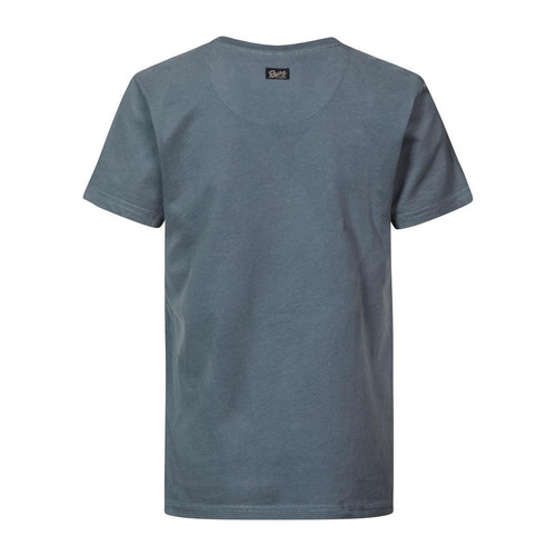 Tee-shirt manches courtes garçon gris-bleu gris foncé en coton Petrol LES ESSENTIELS ENFANTS