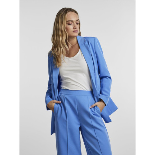 Pieces - Blazer classique oversize fit col italien bleu Sam - Vestes blazers femme bleu
