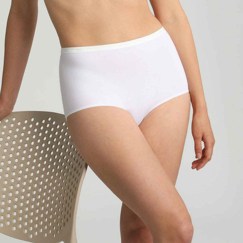 Lot de 2 culottes hautes - Blanc Playtex en coton bio Playtex Mode femme
