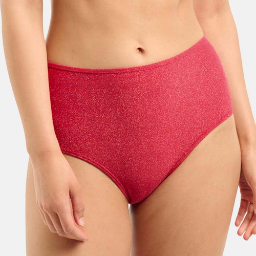 Culotte de bain taille haute rouge - Reflet Sans Complexe Bain Mode femme
