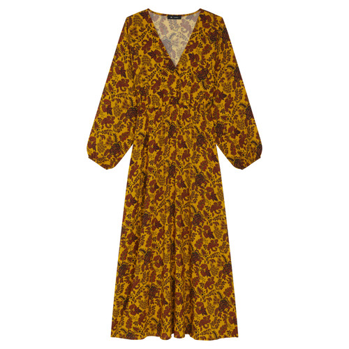 Robe longue imprimée toile de jouy- Ava jaune en viscose 3S. x Réédition Mode femme