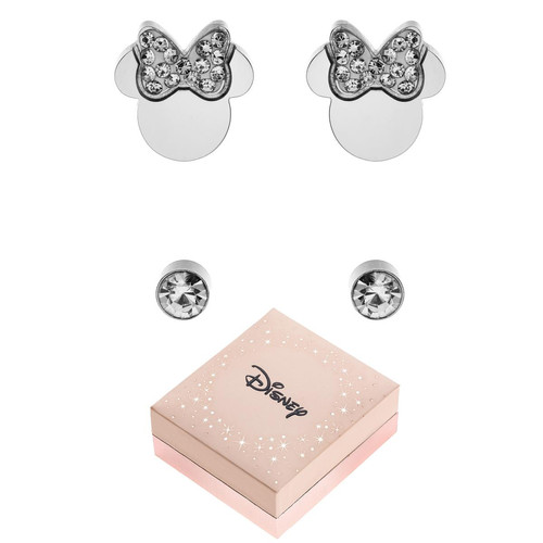 Lot de 2 paires de boucles d'oreilles Disney - Minnie ornées de Cristaux scintillants  Disney LES ESSENTIELS ENFANTS