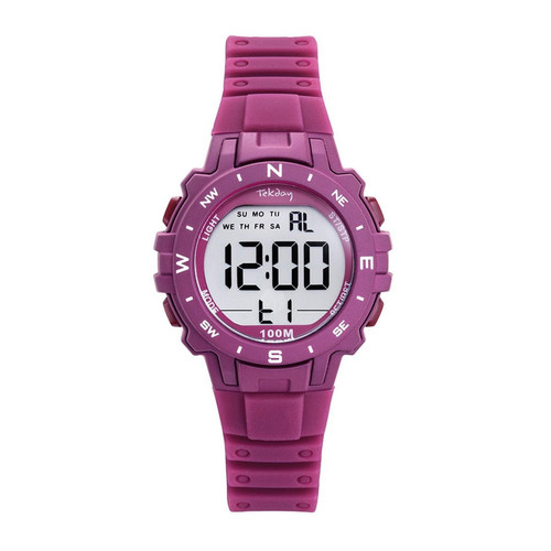 Tekday - Montre pour femme 654798 avec bracelet en silicone violet - montres tekday