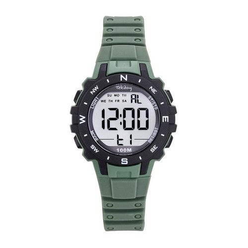 Tekday - Montre mixte 657799 avec bracelet en silicone vert - montres tekday